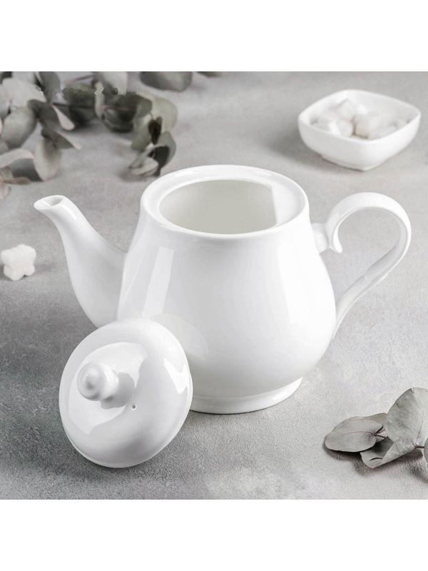 Чайник фарфоровый заварочный, 1,15 л, цвет белый