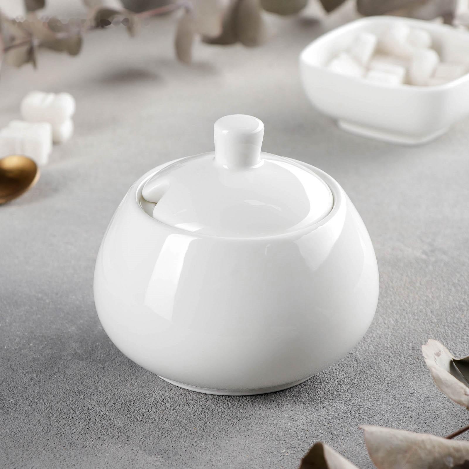 Сахарница фарфоровая, 210 мл, с крышкой