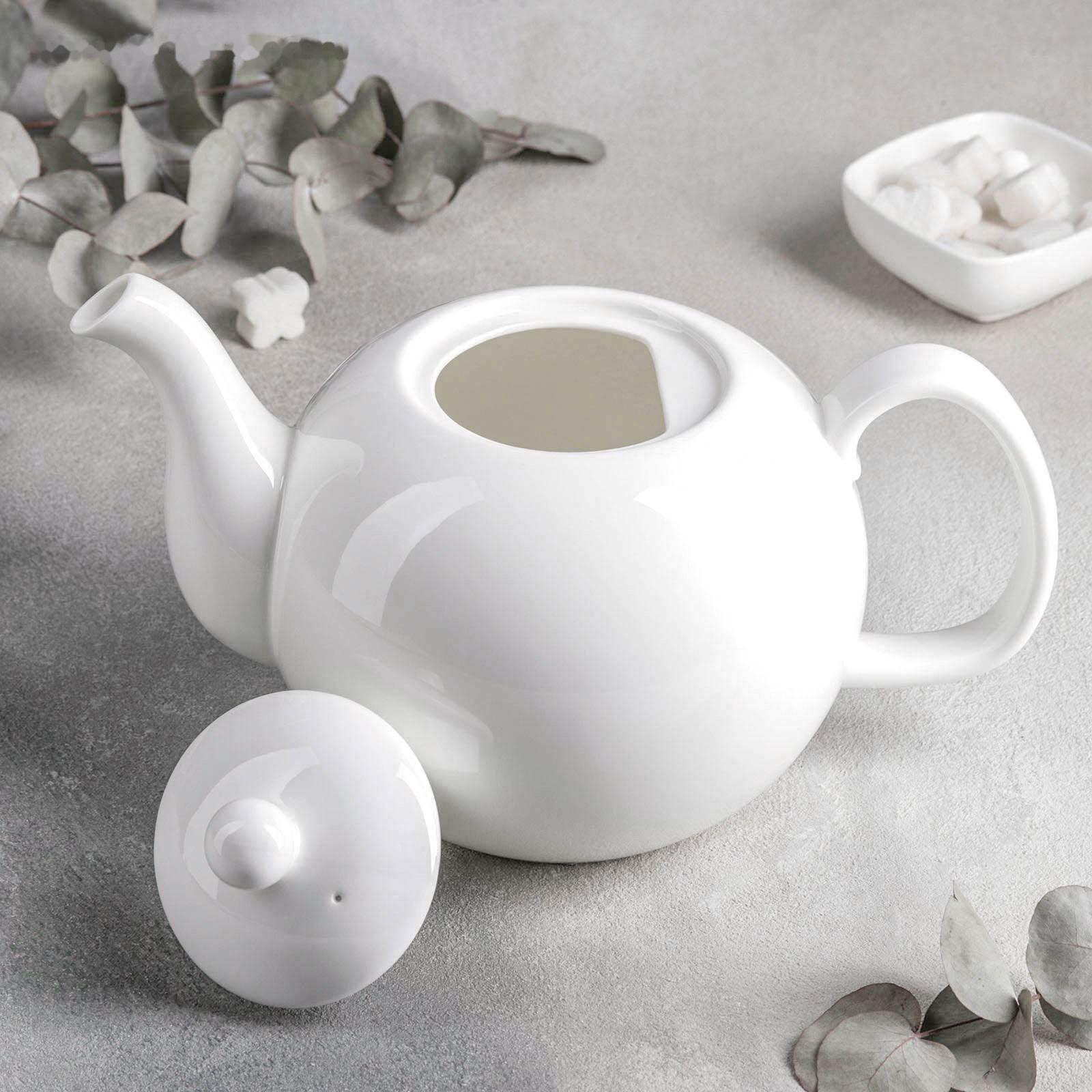 Чайник фарфоровый заварочный Olivia «Классика», 1,75 л, цвет белый