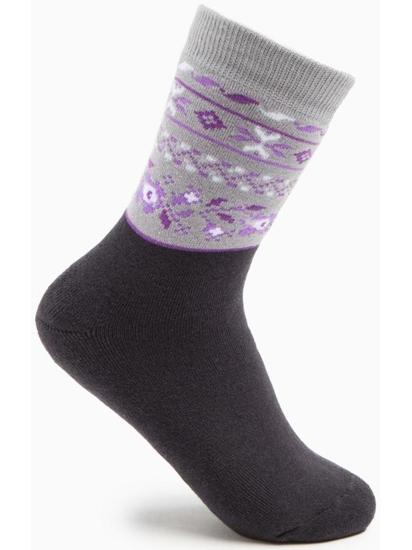 Носки женские махровые, цвет тёмно-серый, размер 23-25