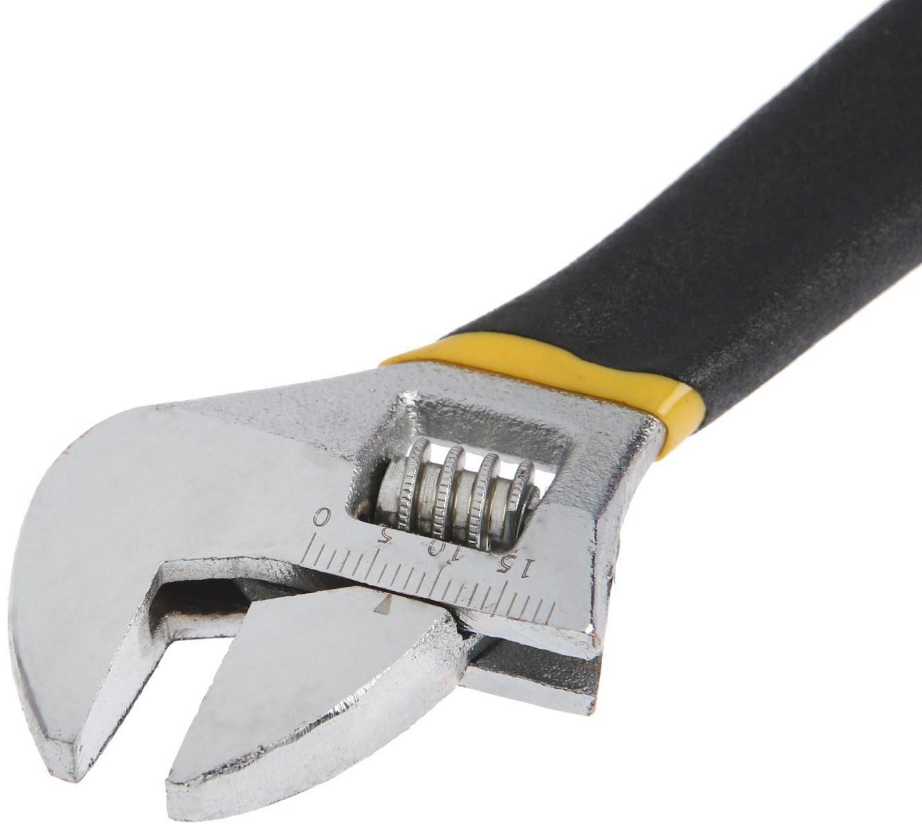 Ключ разводной ТУНДРА, обрезиненная рукоятка, 150 мм