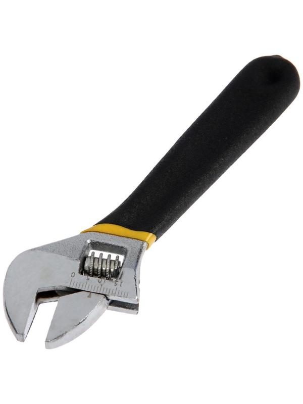 Ключ разводной ТУНДРА, обрезиненная рукоятка, 150 мм