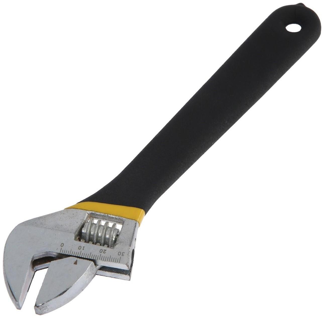 Ключ разводной ТУНДРА, обрезиненная рукоятка, 250 мм