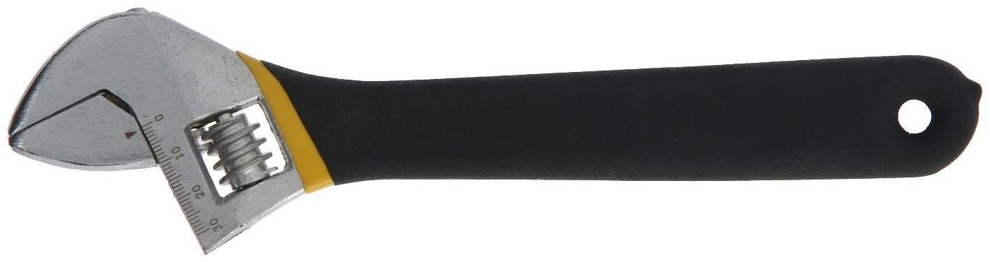 Ключ разводной ТУНДРА, обрезиненная рукоятка, 250 мм