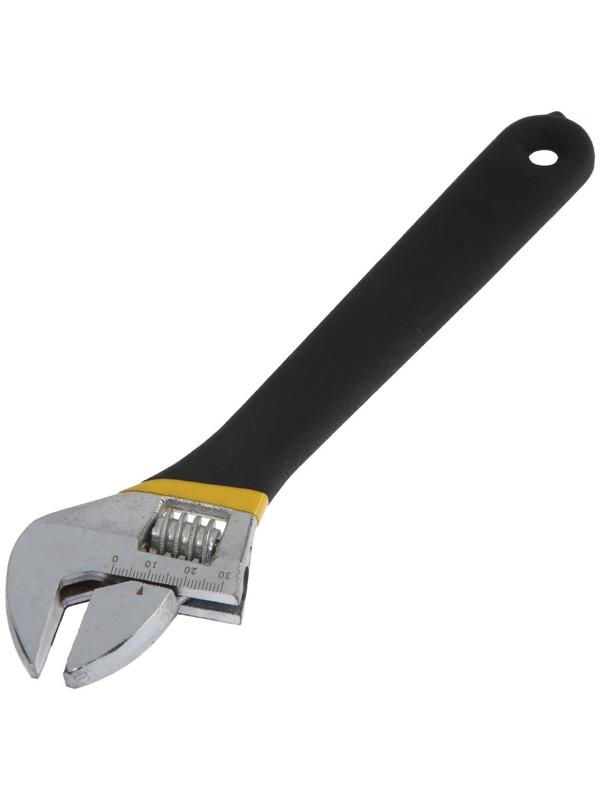 Ключ разводной ТУНДРА, обрезиненная рукоятка, 250 мм