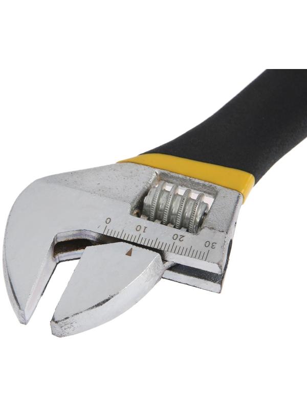 Ключ разводной ТУНДРА, обрезиненная рукоятка, 250 мм