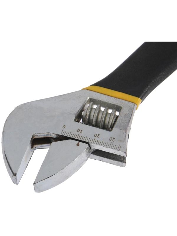 Ключ разводной ТУНДРА, обрезиненная рукоятка, 300 мм