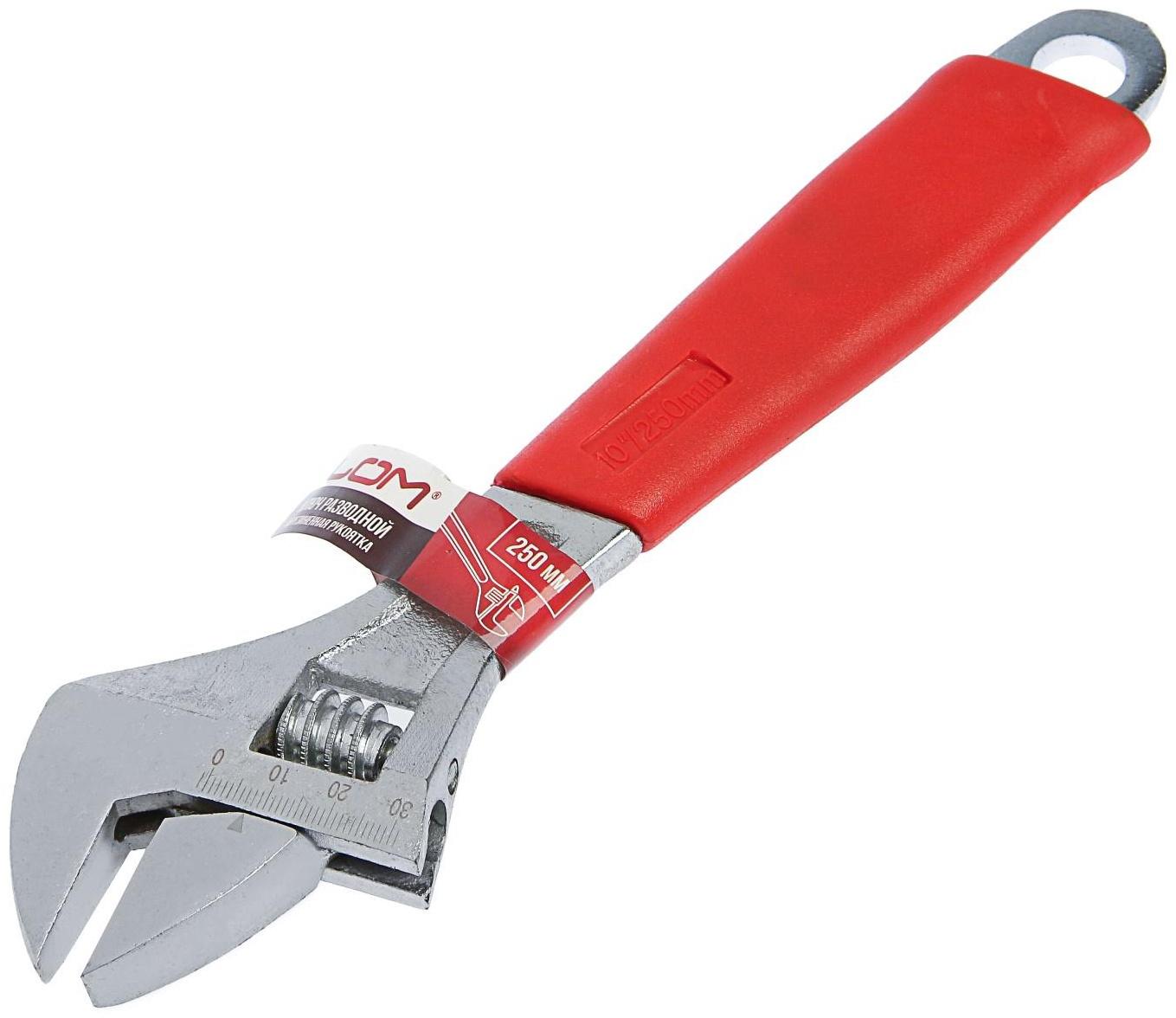 Ключ разводной ЛОМ, пластиковая рукоятка, 250 мм