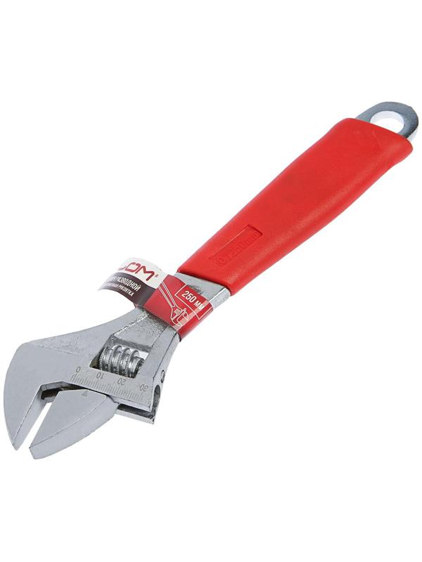 Ключ разводной ЛОМ, пластиковая рукоятка, 250 мм