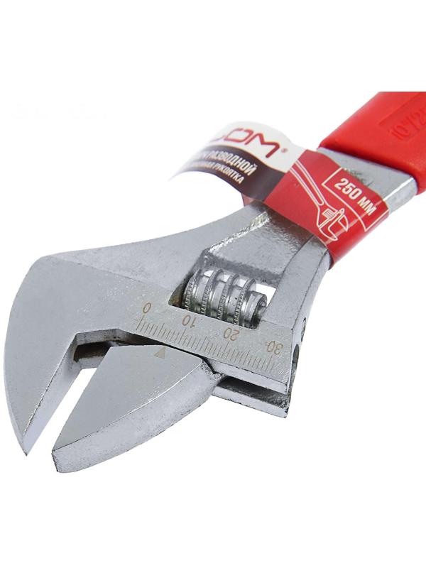 Ключ разводной ЛОМ, пластиковая рукоятка, 250 мм