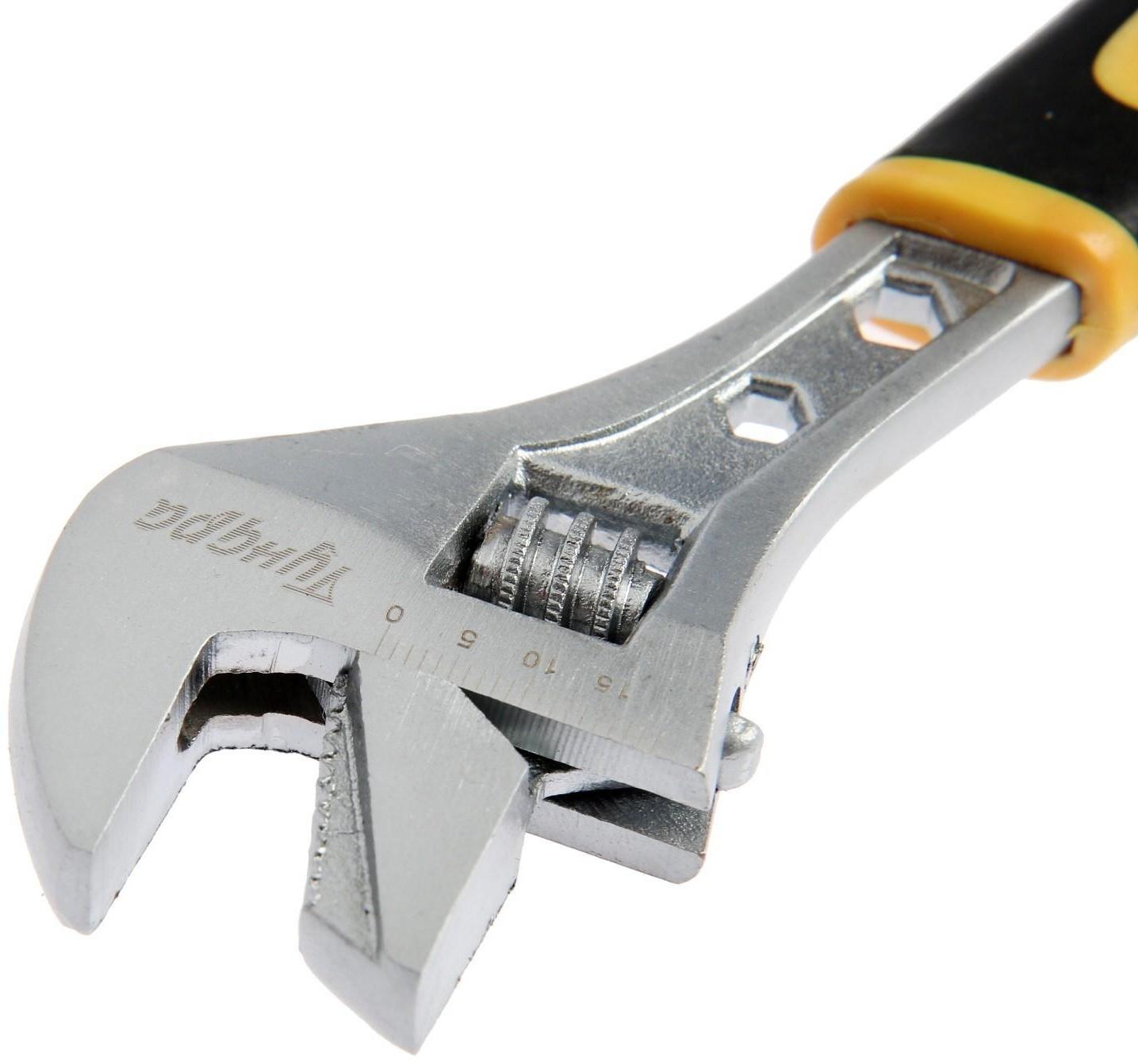 Ключ разводной ТУНДРА, 2 варианта зажима, гайки 3-5-10 мм, 2К рукоятка, 150 мм