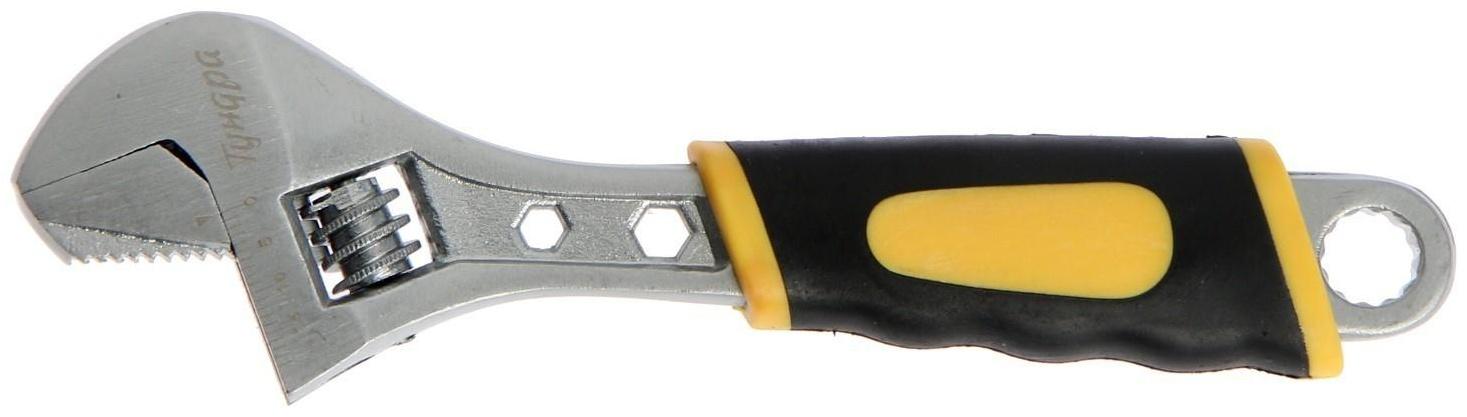 Ключ разводной ТУНДРА, 2 варианта зажима, гайки 3-5-10 мм, 2К рукоятка, 150 мм