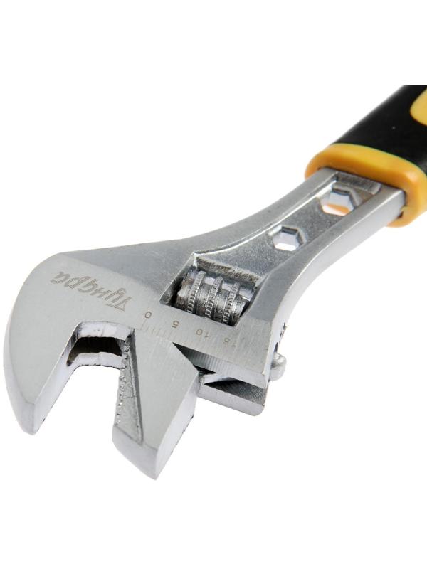 Ключ разводной ТУНДРА, 2 варианта зажима, гайки 3-5-10 мм, 2К рукоятка, 150 мм