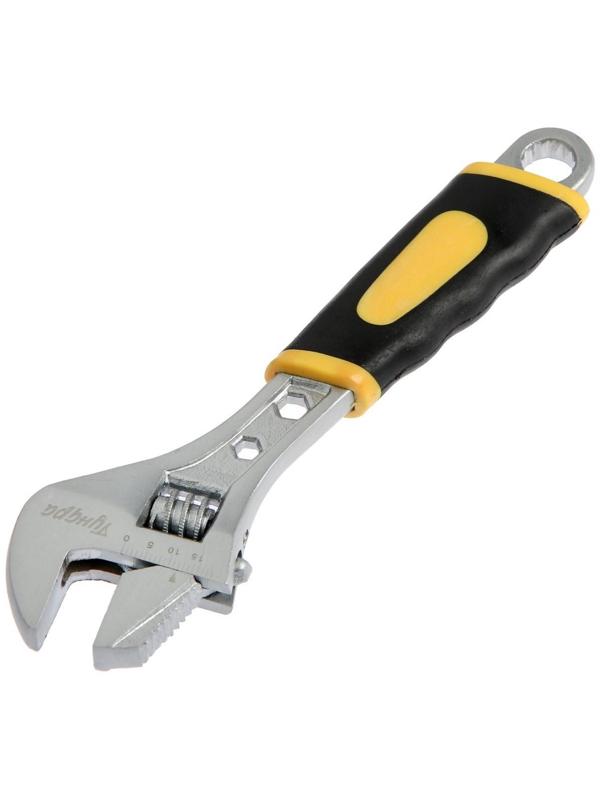 Ключ разводной ТУНДРА, 2 варианта зажима, гайки 3-5-10 мм, 2К рукоятка, 150 мм