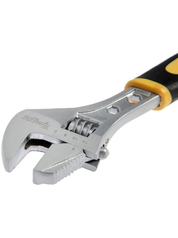 Ключ разводной ТУНДРА, 2 варианта зажима, гайки 3-5-10 мм, 2К рукоятка, 150 мм