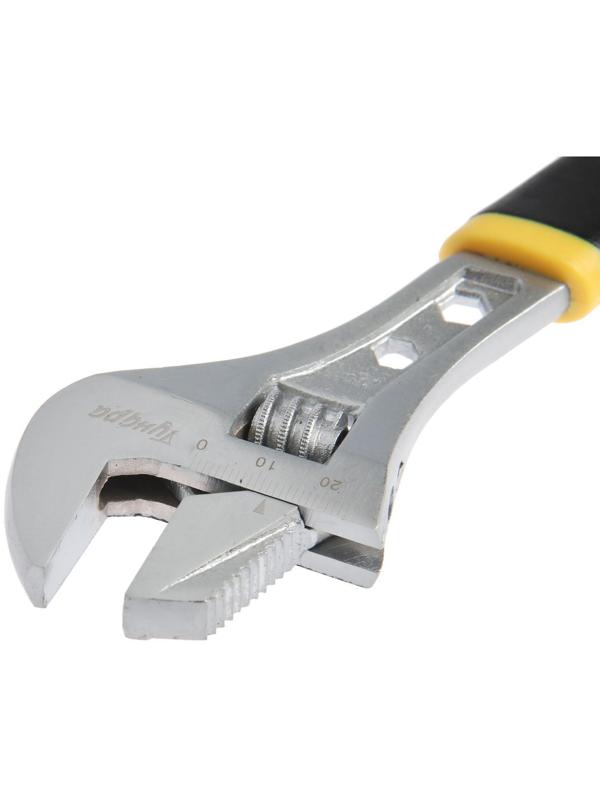 Ключ разводной ТУНДРА, 2 варианта зажима, гайки 4-6-12 мм, 2К рукоятка, 200 мм