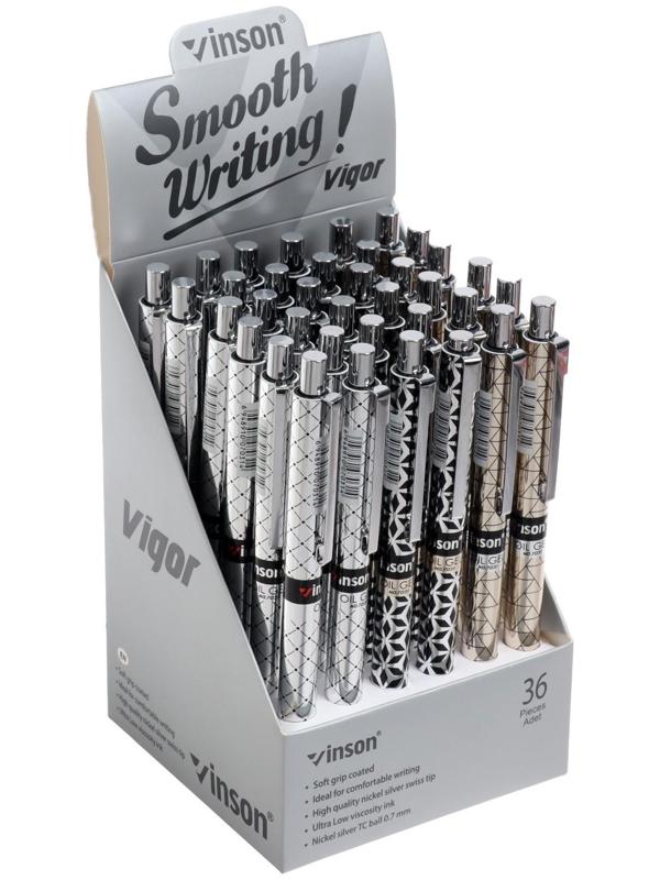 Ручка шариковая, автоматическая Vinson Noble 0.7 мм, стержень синий, масляный