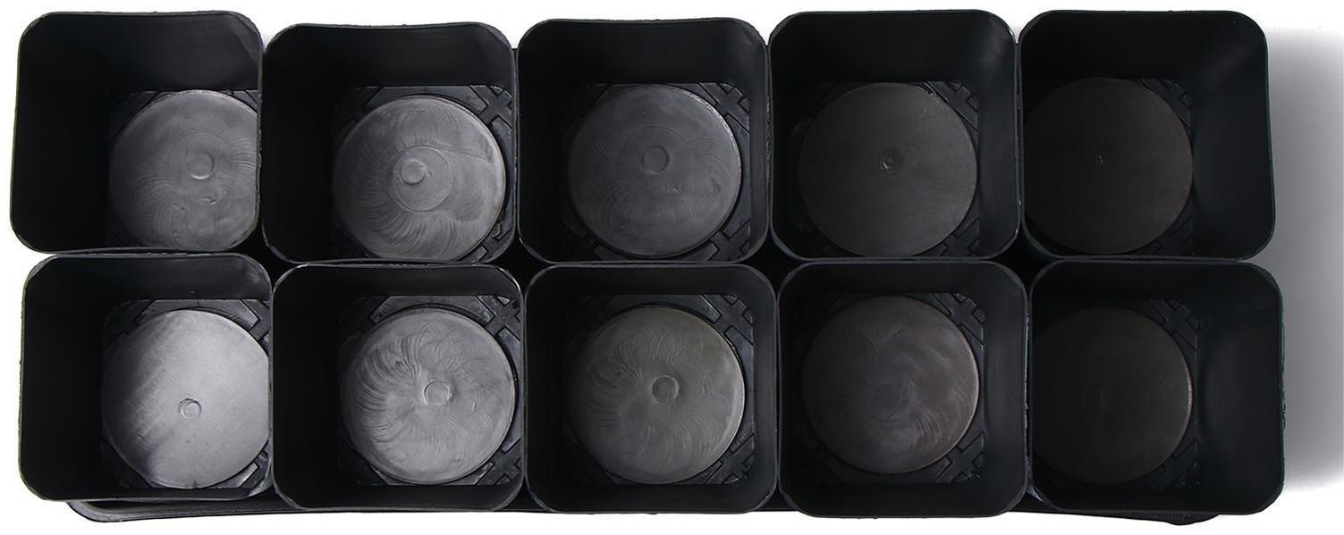 Набор для рассады: стаканы по 700 мл (10 шт.), поддон 44 × 18 см, чёрный, Greengo