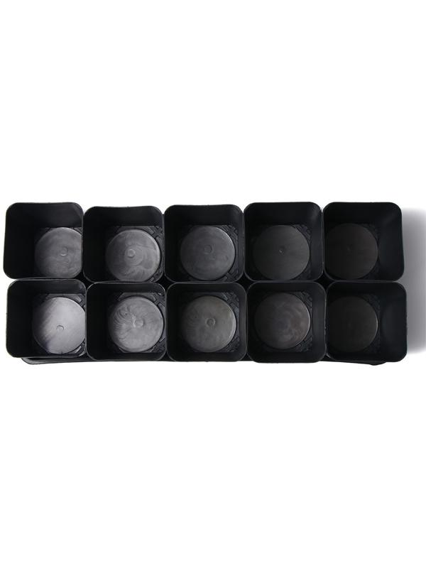 Набор для рассады: стаканы по 700 мл (10 шт.), поддон 44 × 18 см, чёрный, Greengo