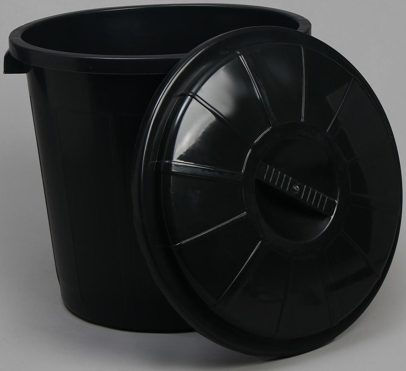 Бак хозяйственно-бытовой, 40 л, с крышкой, чёрный