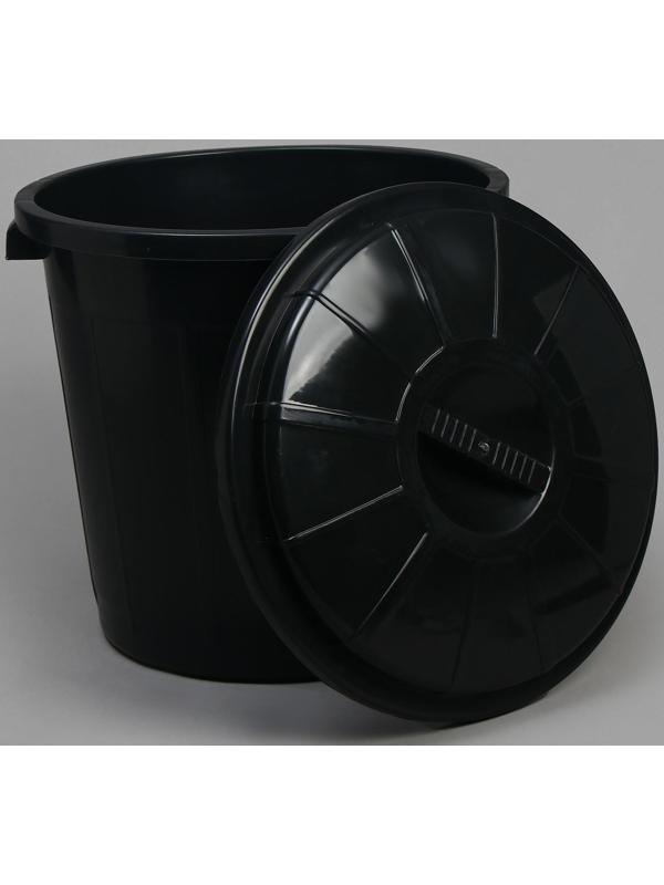 Бак хозяйственно-бытовой, 40 л, с крышкой, чёрный