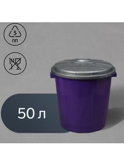 Бак хозяйственно-бытовой «Колор», 50 л, с крышкой, цвет МИКС