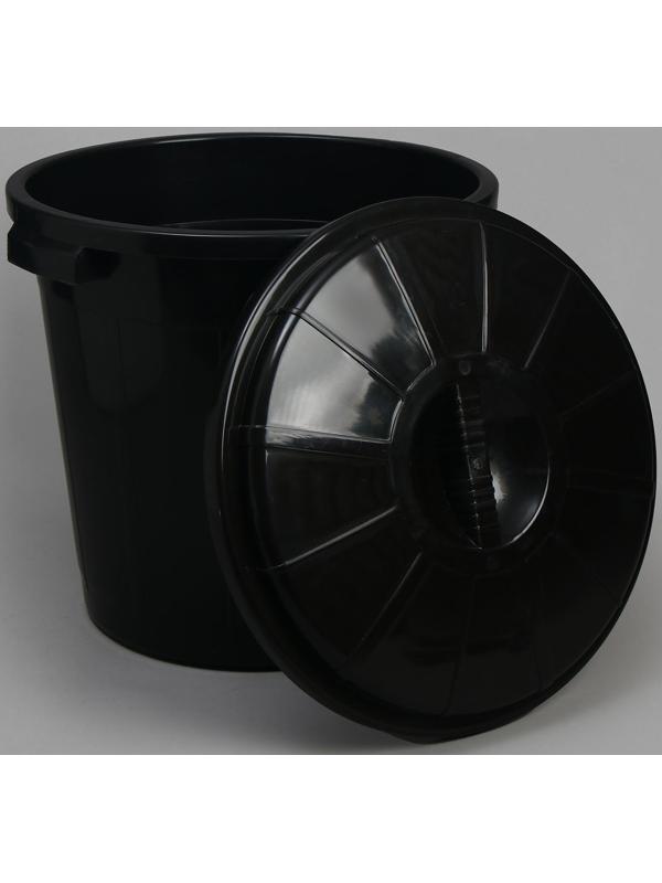 Бак хозяйственно-бытовой, 50 л, с крышкой, чёрный