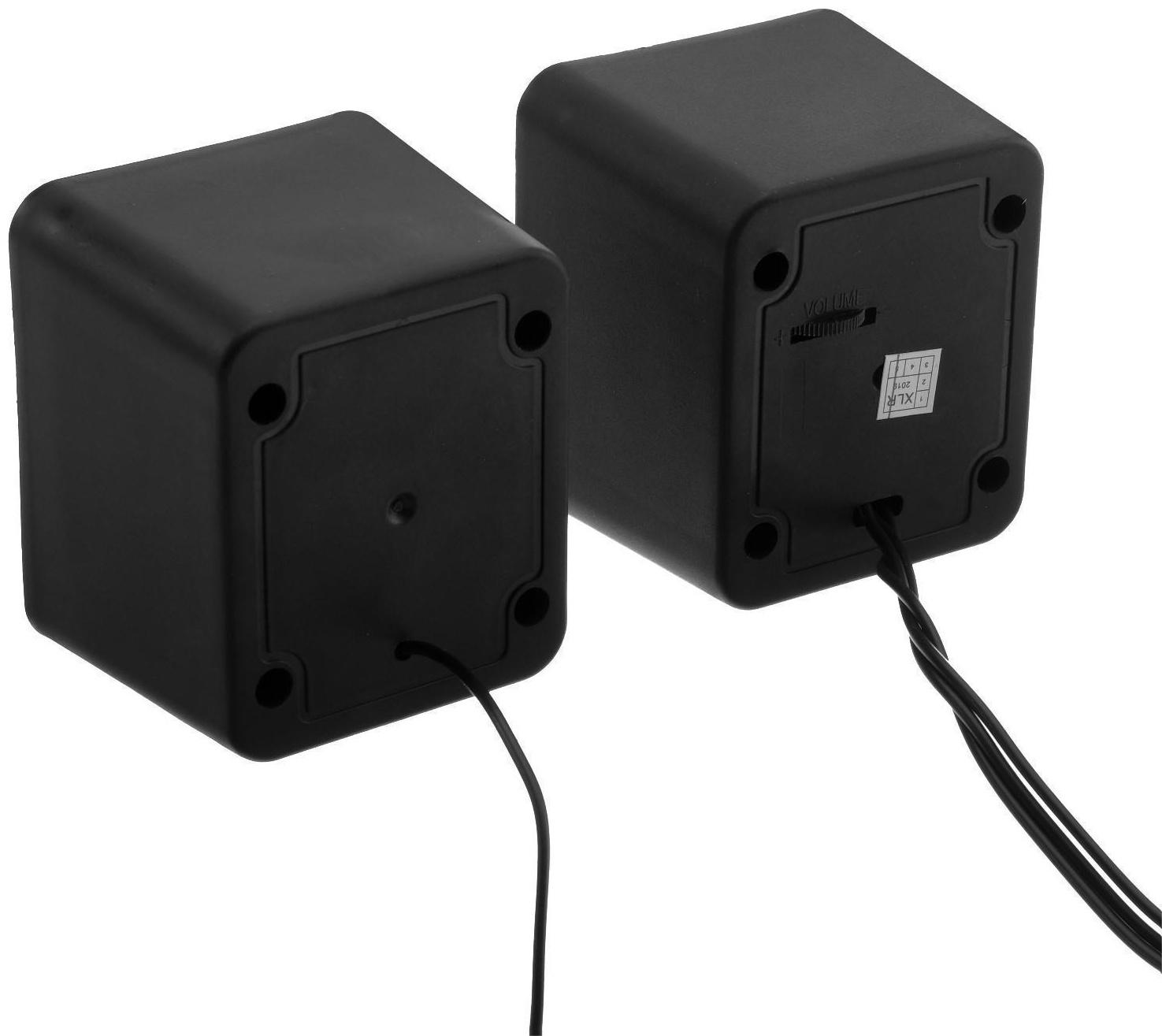 Компьютерные колонки 2.0 LuazON ES-01, Jack 3.5, USB, сине-чёрные