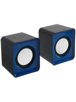 Компьютерные колонки 2.0 LuazON ES-01, Jack 3.5, USB, сине-чёрные