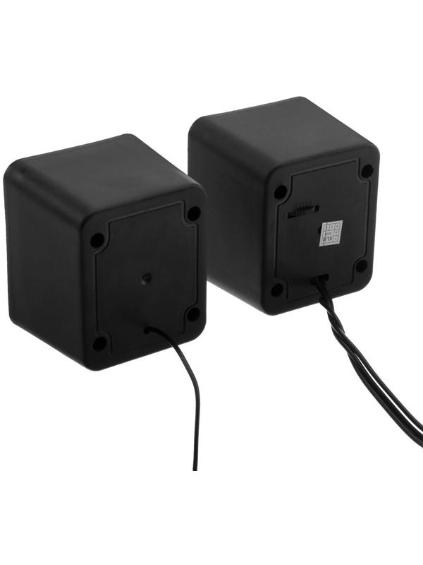 Компьютерные колонки 2.0 LuazON ES-01, Jack 3.5, USB, сине-чёрные