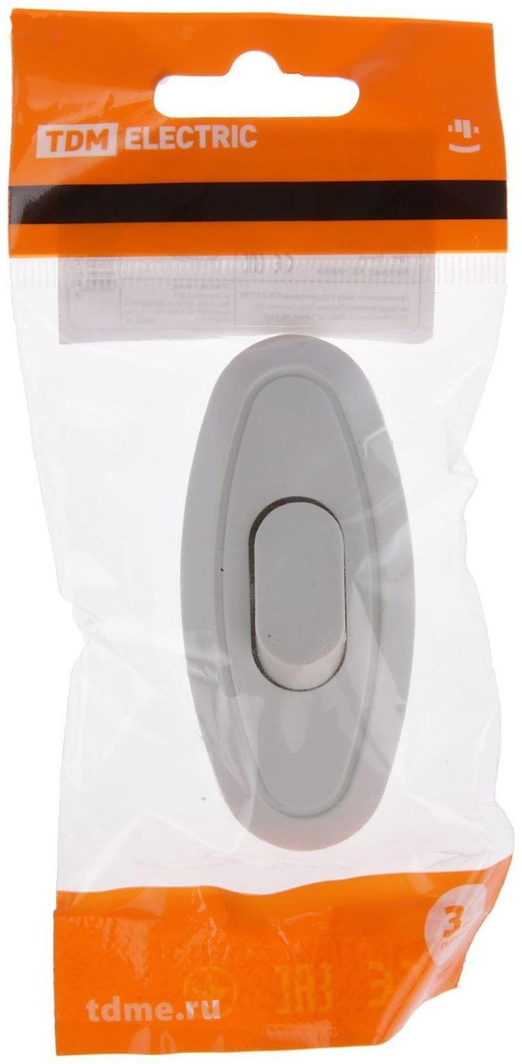 Выключатель на шнур TDM, 6 А, 250 В, белый