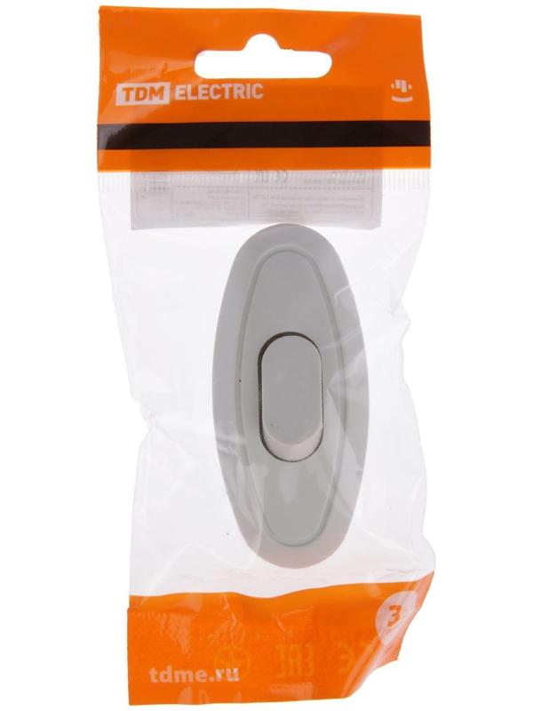 Выключатель на шнур TDM, 6 А, 250 В, белый