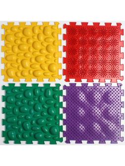 Модульный массажный коврик ОРТО ПАЗЛ «Сафари», 8 модулей, 4 вида