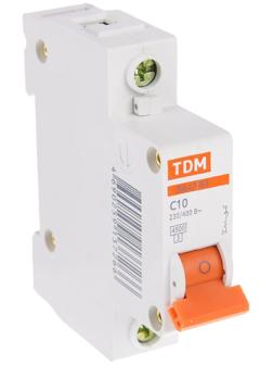 Выключатель автоматический TDM ВА47-63, 1п, 10 А, 4.5 кА