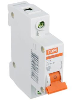 Выключатель автоматический TDM ВА47-63, 1п, 16 А, 4.5 кА