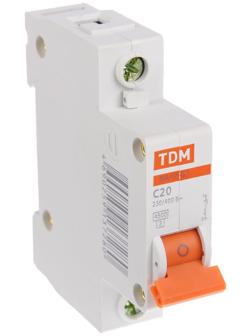 Выключатель автоматический TDM ВА47-63, 1п, 20 А, 4.5 кА
