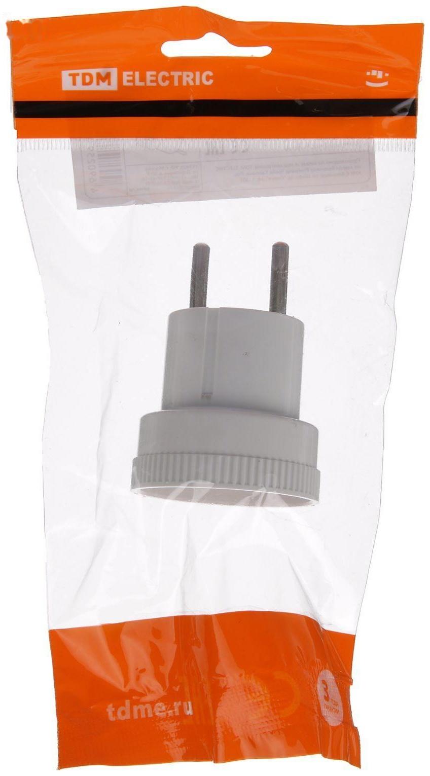 Переходник TDM , 6 А, 250 В, без заземления, белый, SQ1806-0023