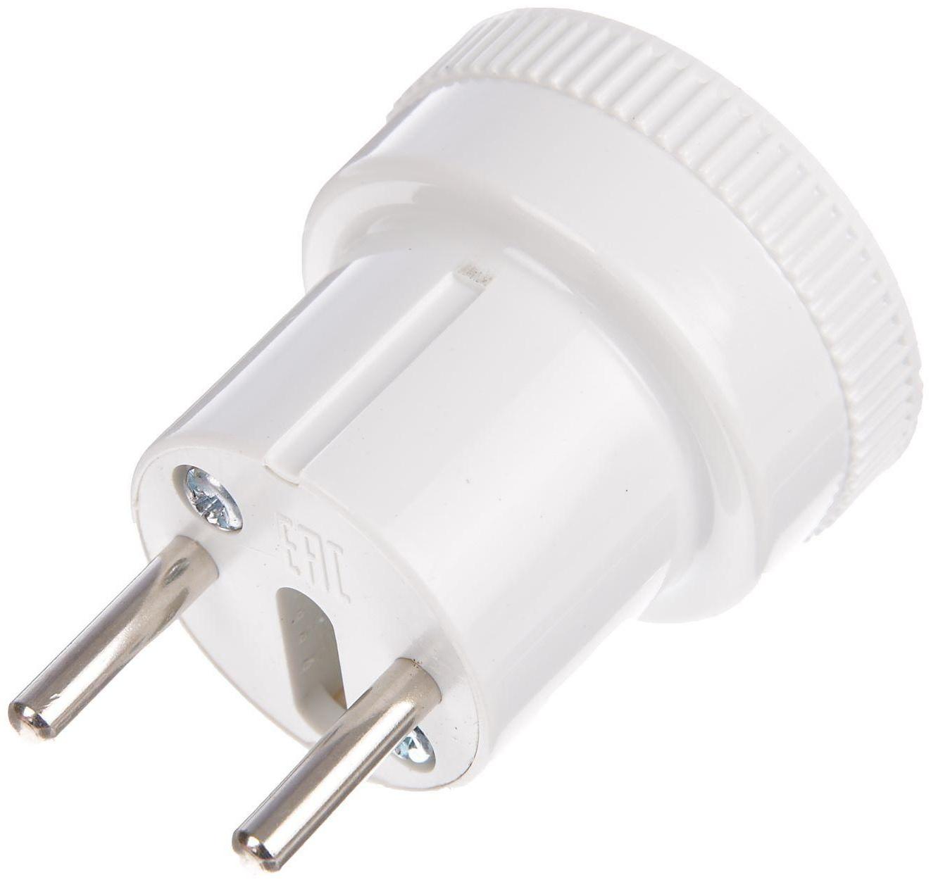 Переходник TDM , 6 А, 250 В, без заземления, белый, SQ1806-0023