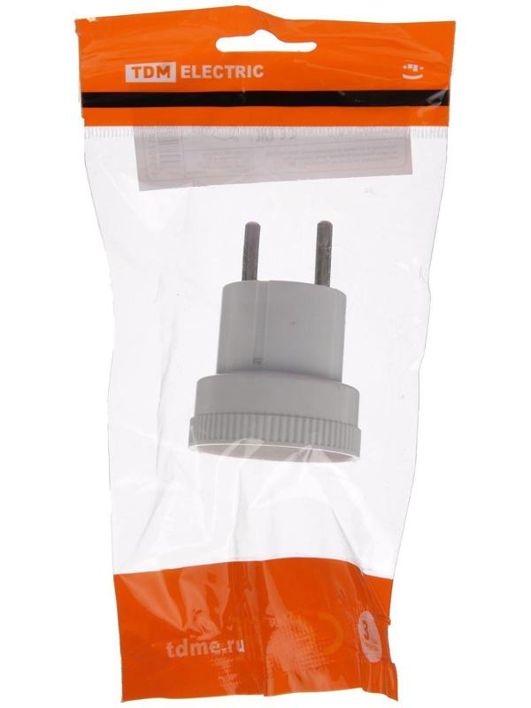 Переходник TDM , 6 А, 250 В, без заземления, белый, SQ1806-0023