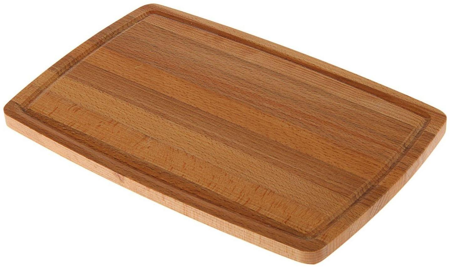 Доска разделочная малая с кровостоком 300х200 мм,  12мм, массив