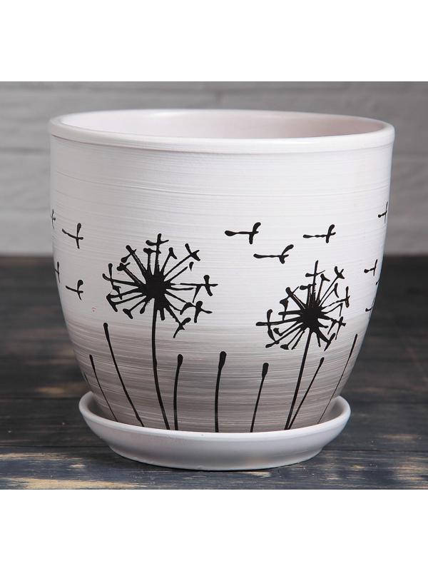 Горшок цветочный Одуванчик 2,5л с подставкой