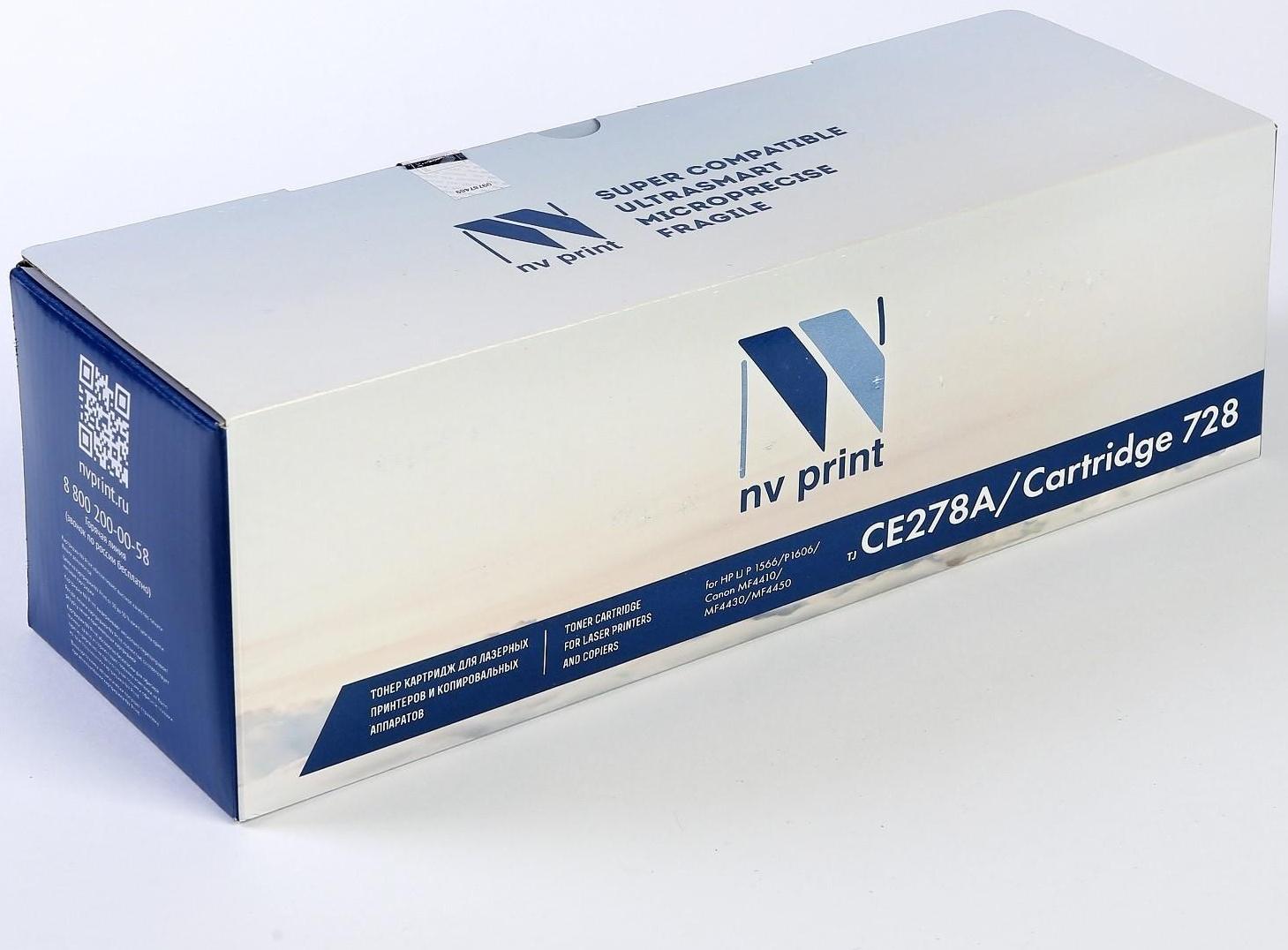 Картридж NV PRINT CE278A/728 для HP LJ P1566/P1606/M1536 и Canon MF4410/4430/4450 (2100k)