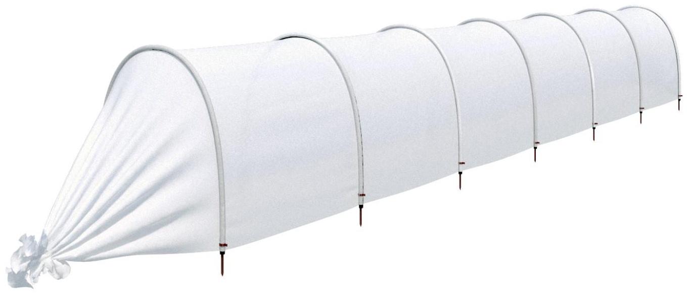 Парник прошитый, длина 6 м, 7 дуг из пластика, дуга L = 2 м, d = 20 мм, спанбонд 45 г/м², «Агроном»
