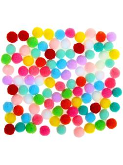 Набор текстильных деталей для декора «Бомбошки» 100 шт. набор, размер 1 шт. 0,6 см, цвет МИКС