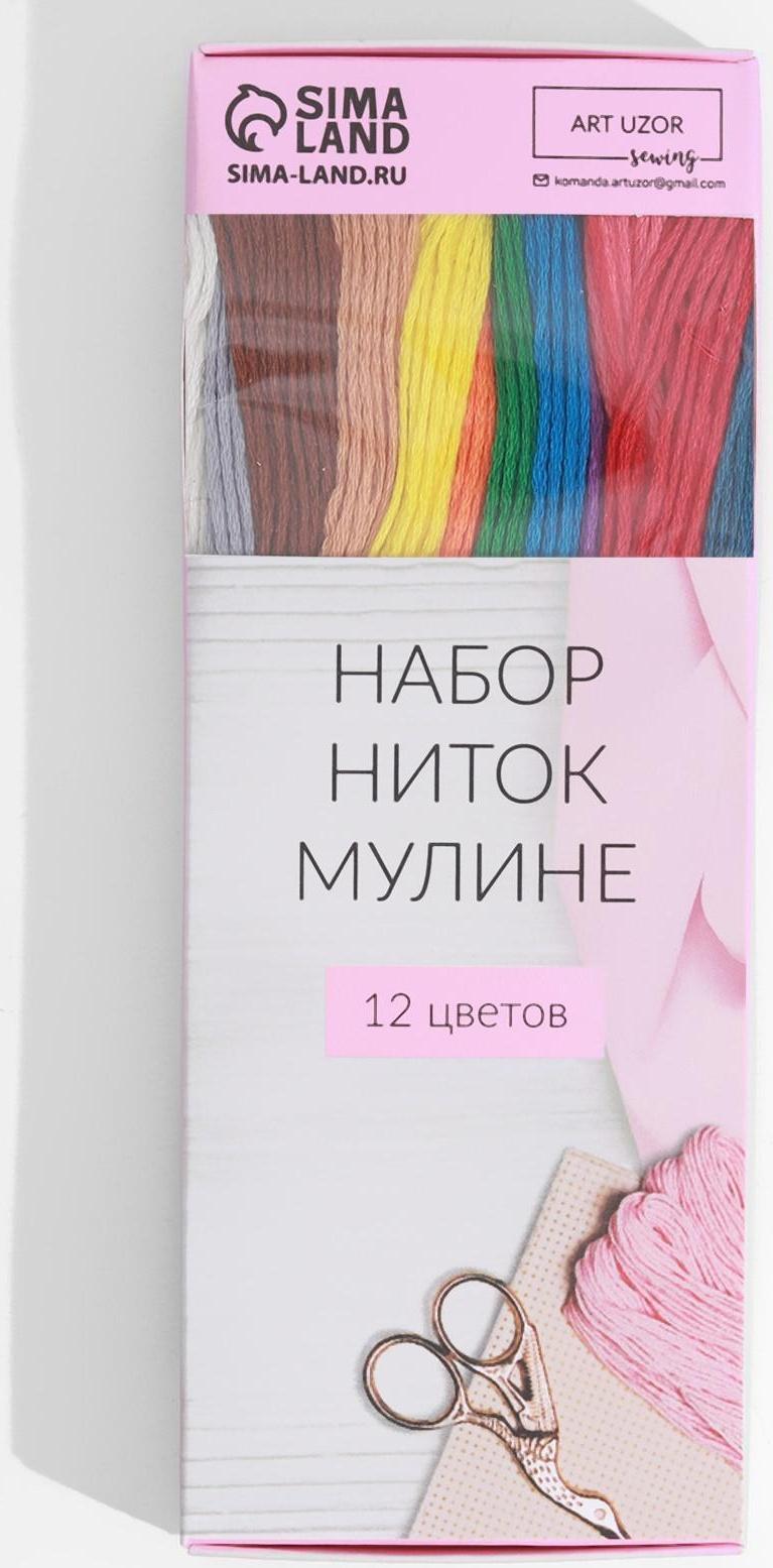 Набор ниток мулине №2, 8 ± 1 м, 12 шт