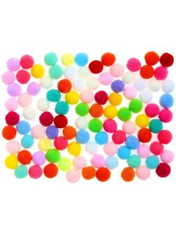 Набор текстильных деталей для декора «Бомбошки» 100 шт. набор, размер 1 шт. 1,2 см, цвета МИКС