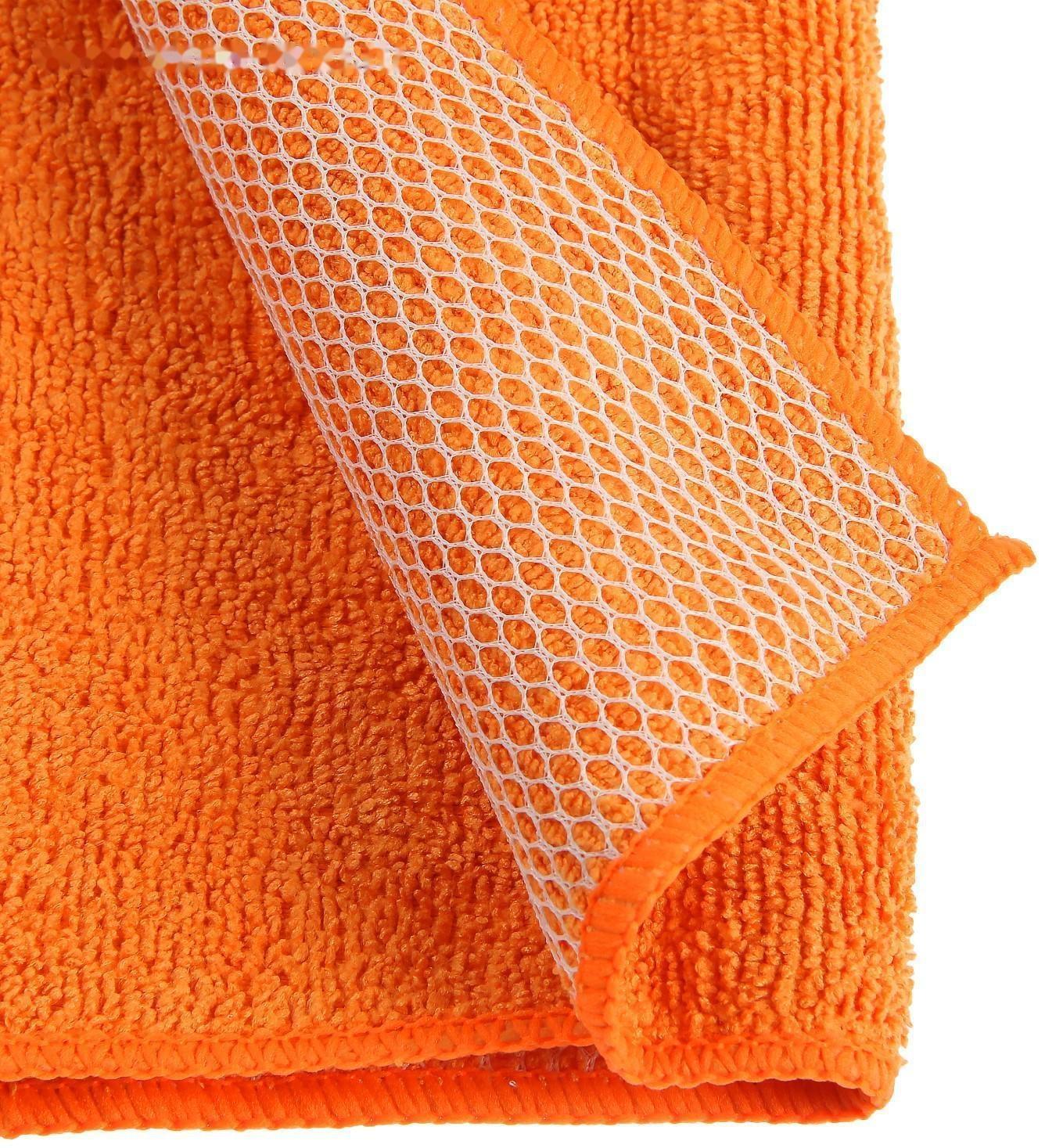 Салфетка Airline из микрофибры и коралловой ткани, оранжевая, 35х40 см