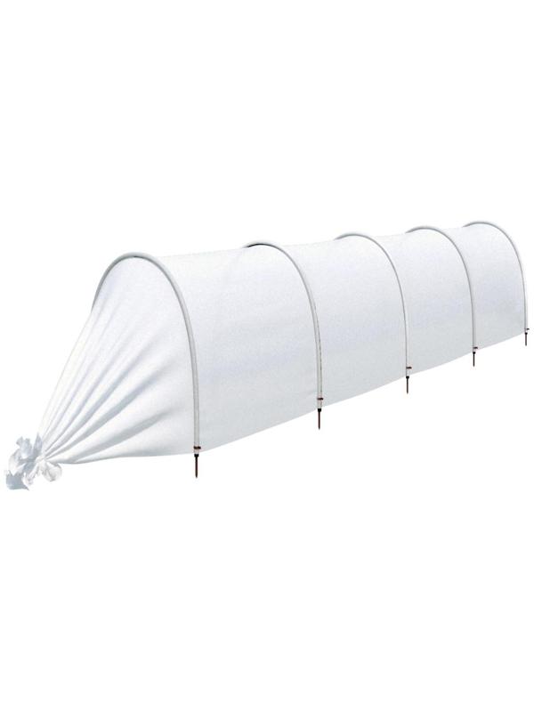 Парник прошитый, длина 4 м, 5 дуг из пластика, дуга L = 2 м, d = 20 мм, спанбонд 45 г/м², «Агроном»