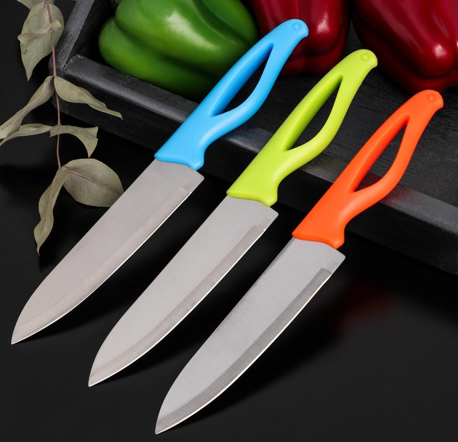 Нож кухонный Доляна «Раймонд», лезвие 14 см, цвет МИКС