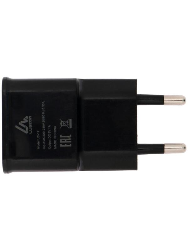 Сетевое зарядное устройство LuazON LN-100AC, UC-12, 1 USB, 1 А, чёрное
